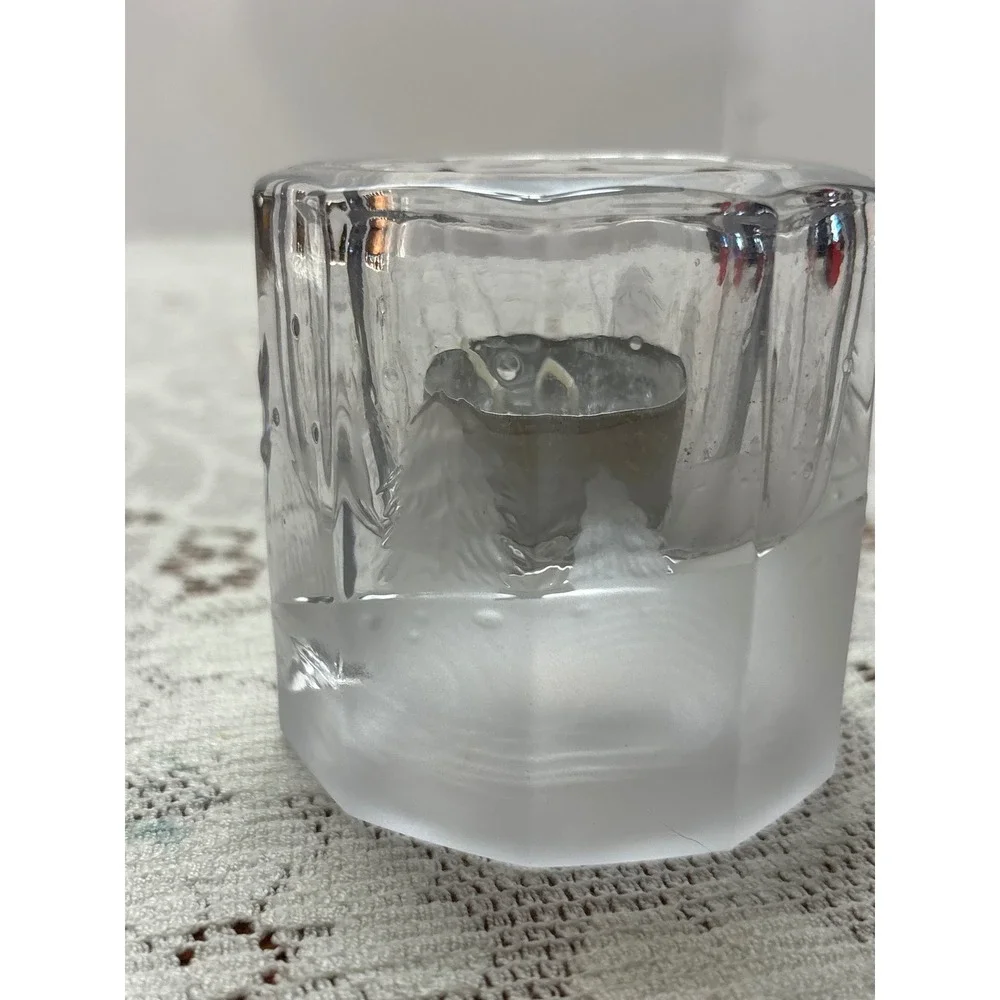 Studio Nova Festive Deer Glass Votive Candle Holder WY687/610 Japan Frosted 2.5
